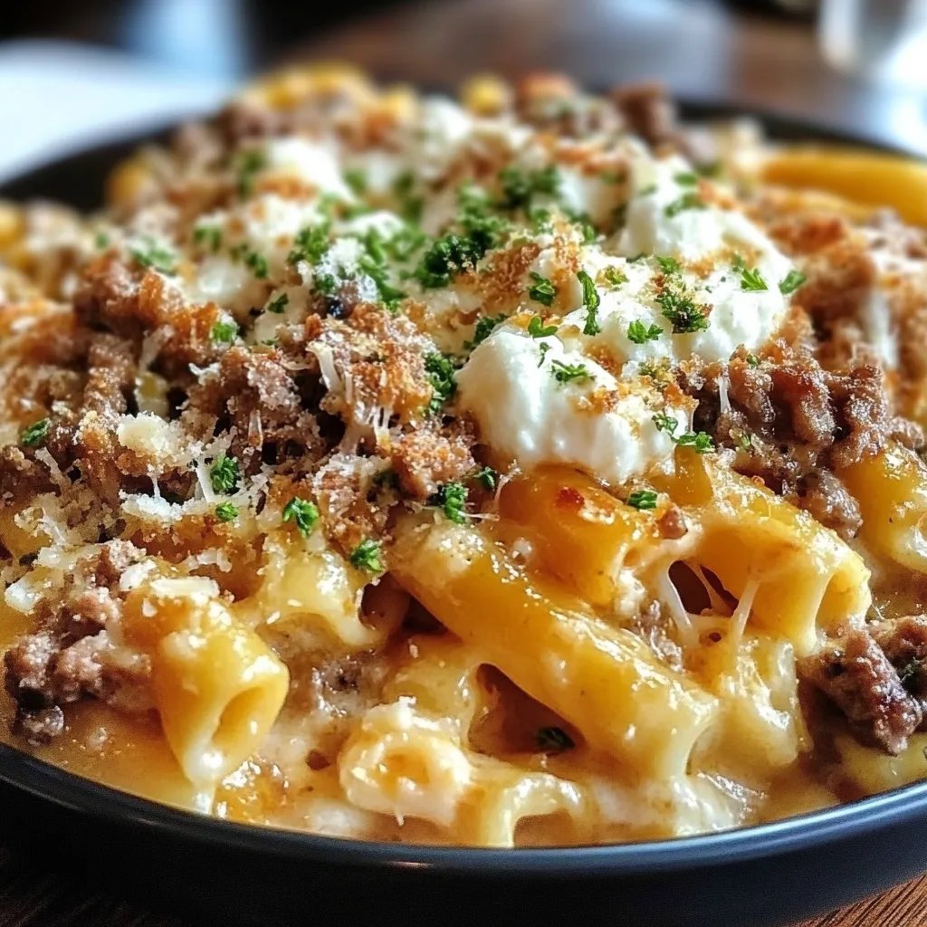 Griechischer Nudel-Auflauf mit Feta und Hackfleisch