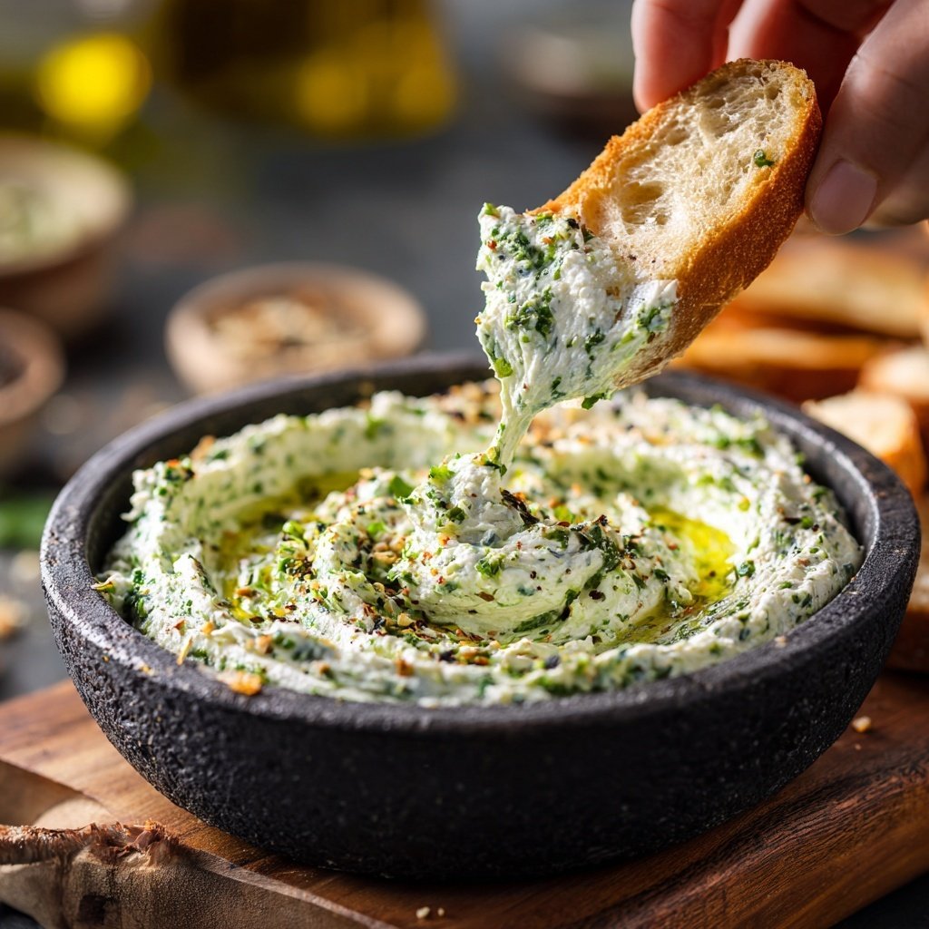 Frühling Kräuter und Käseaufstrich