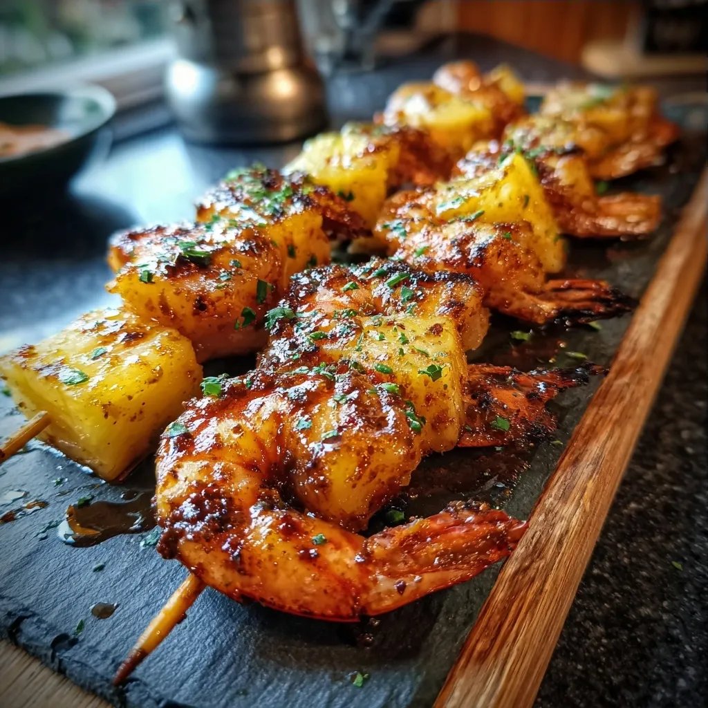 Ananas-Garnelen-Spieße