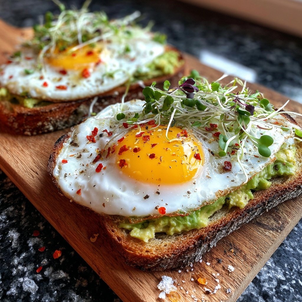Hartgekochte Eier auf Avocado Toast