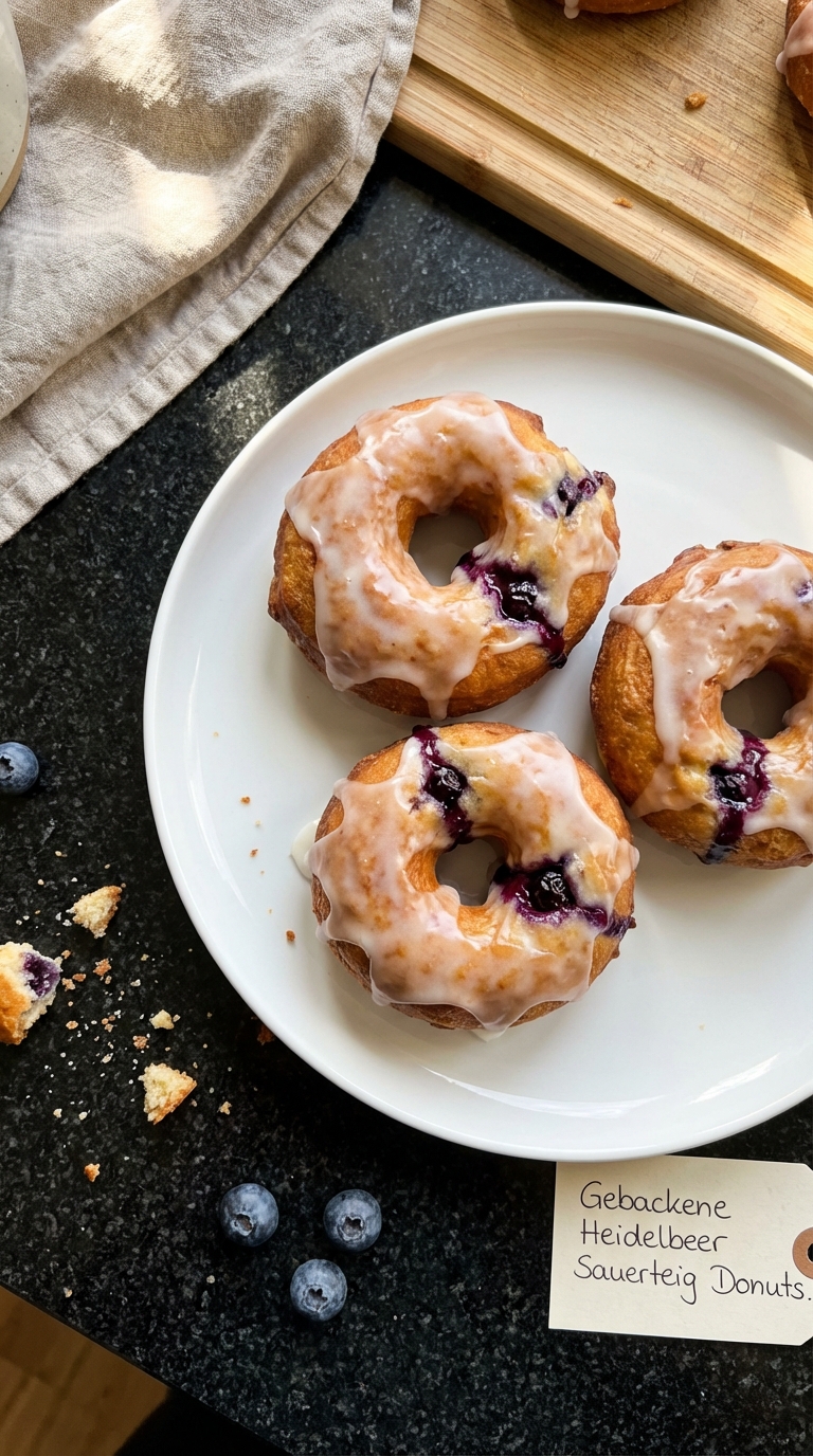 Gebackene Heidelbeer Sauerteig Donuts​