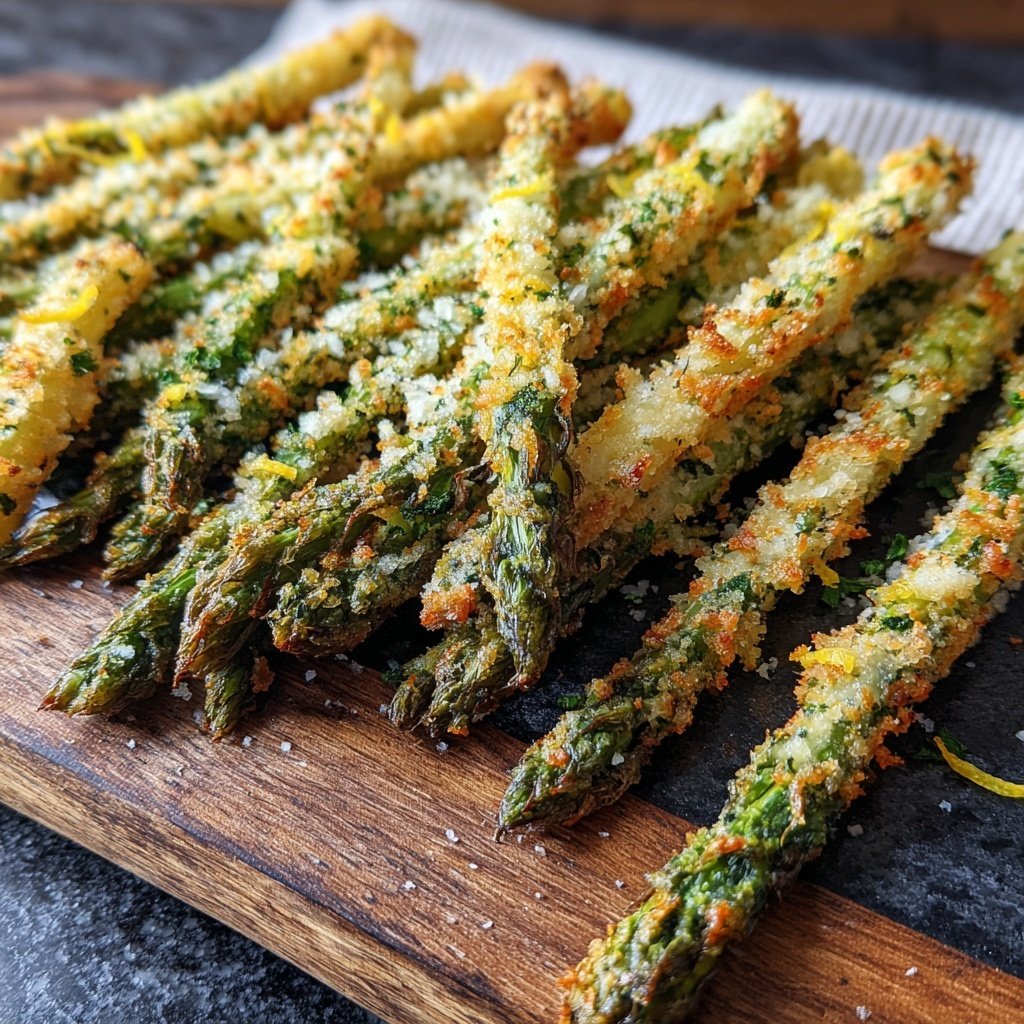 Geroestete Parmesan Spargelstaebchen