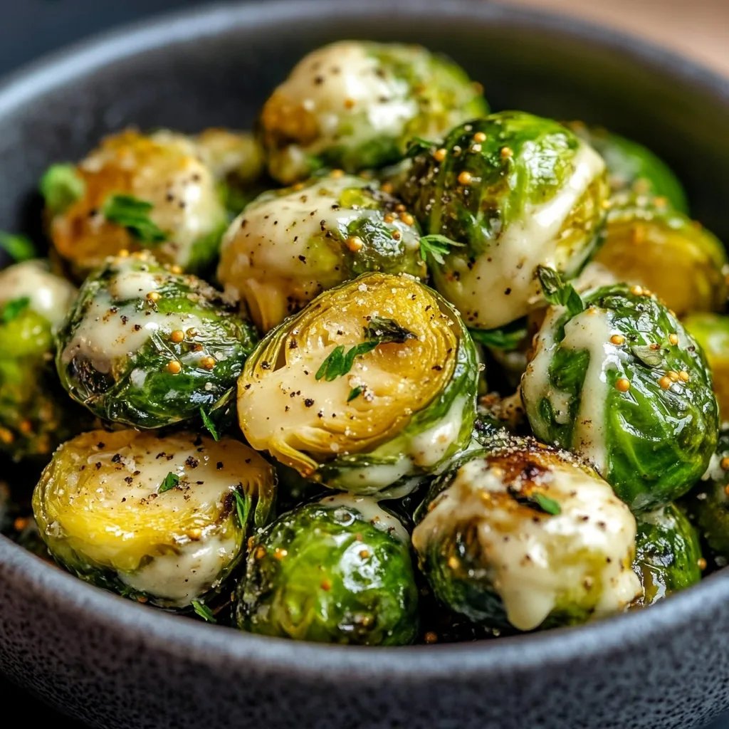 Rosenkohl in Frischkäse-Senfsauce