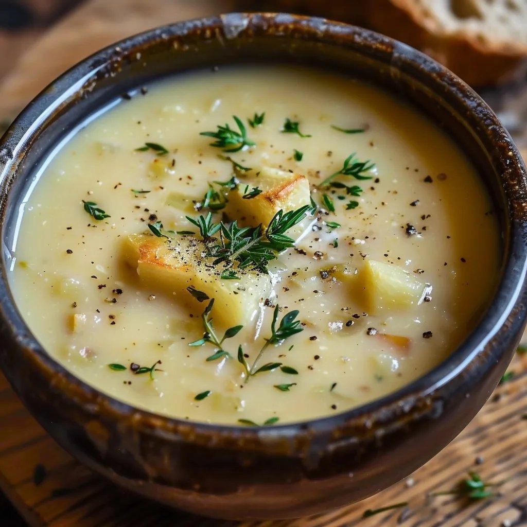 Cheddar-Knoblauch-Kartoffelsuppe