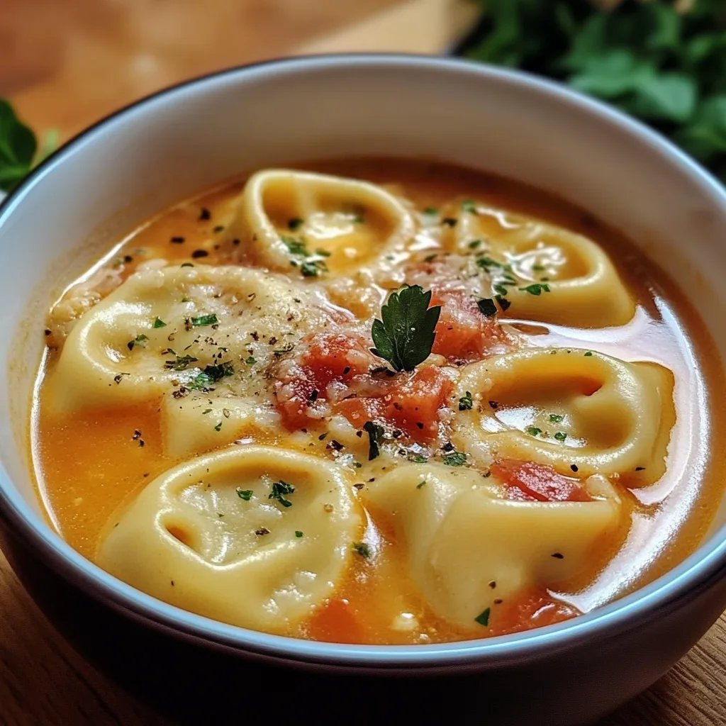 Tomaten-Tortellini-Suppe