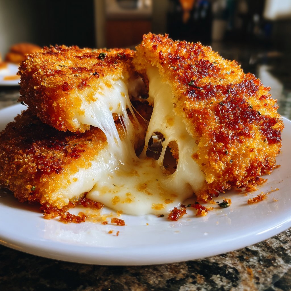 Mozzarella Schnitzel knusprig Käse Mantel
