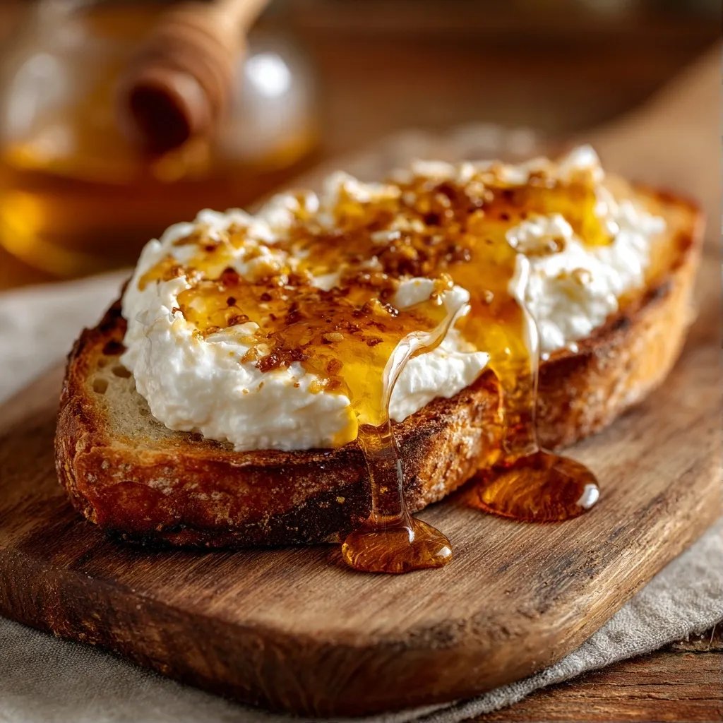 Toast mit Ricotta Honig