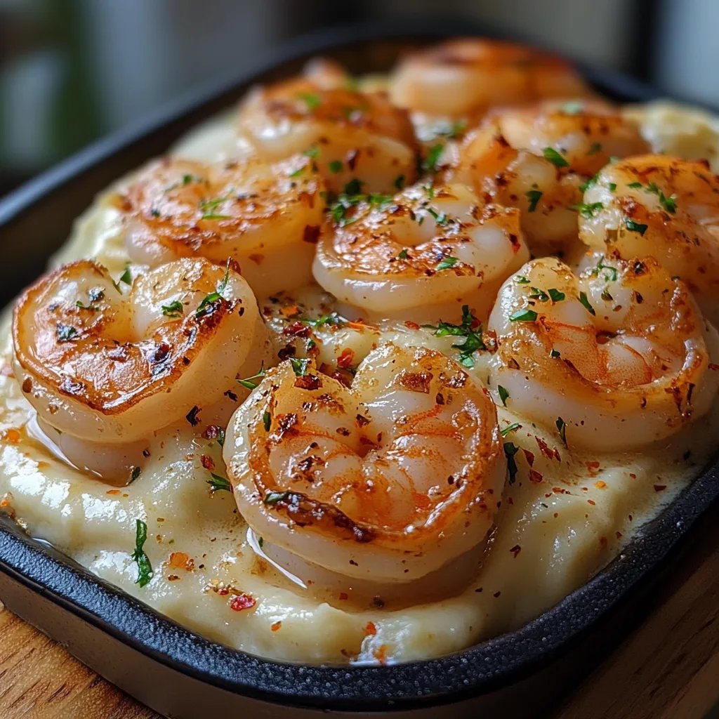 Cremige Knoblauchgarnelen über Kartoffelpüree: Ein Unglaublich Ultimatives Rezept für 4 Personen