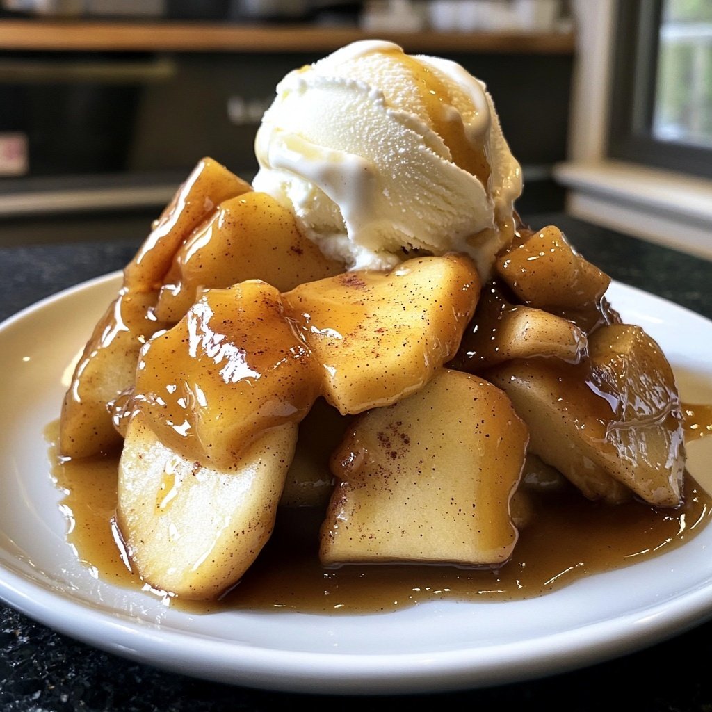 Bratäpfel mit Vanilleeis