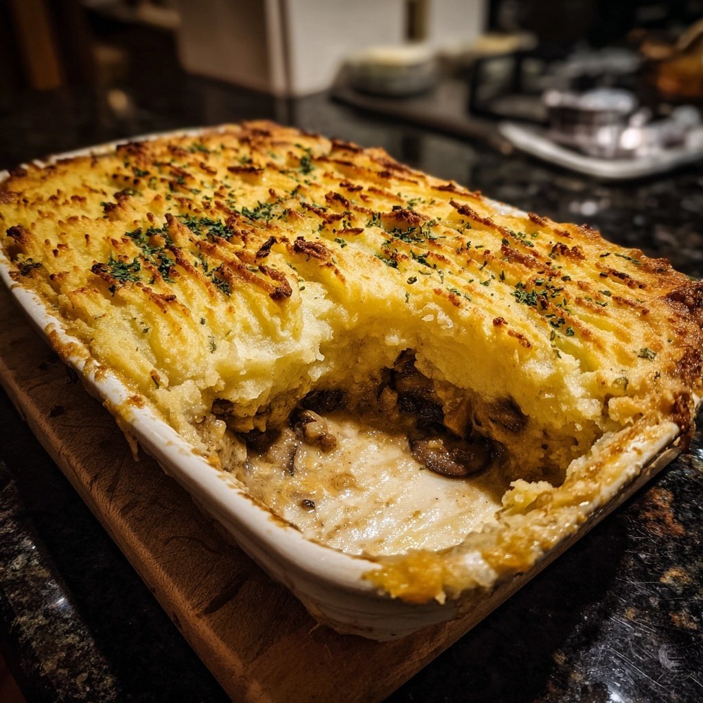 Rustikaler Pilz-Lamm-Eintopf