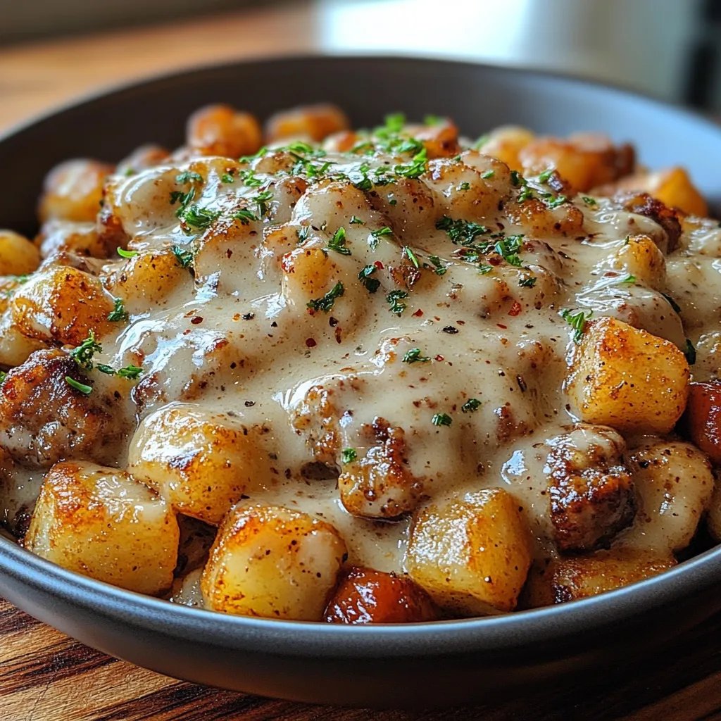 Tater-Tot-Frühstücksschüssel mit Wurstsoße: Ein Unglaublich Ultimatives Rezept für 5 Personen