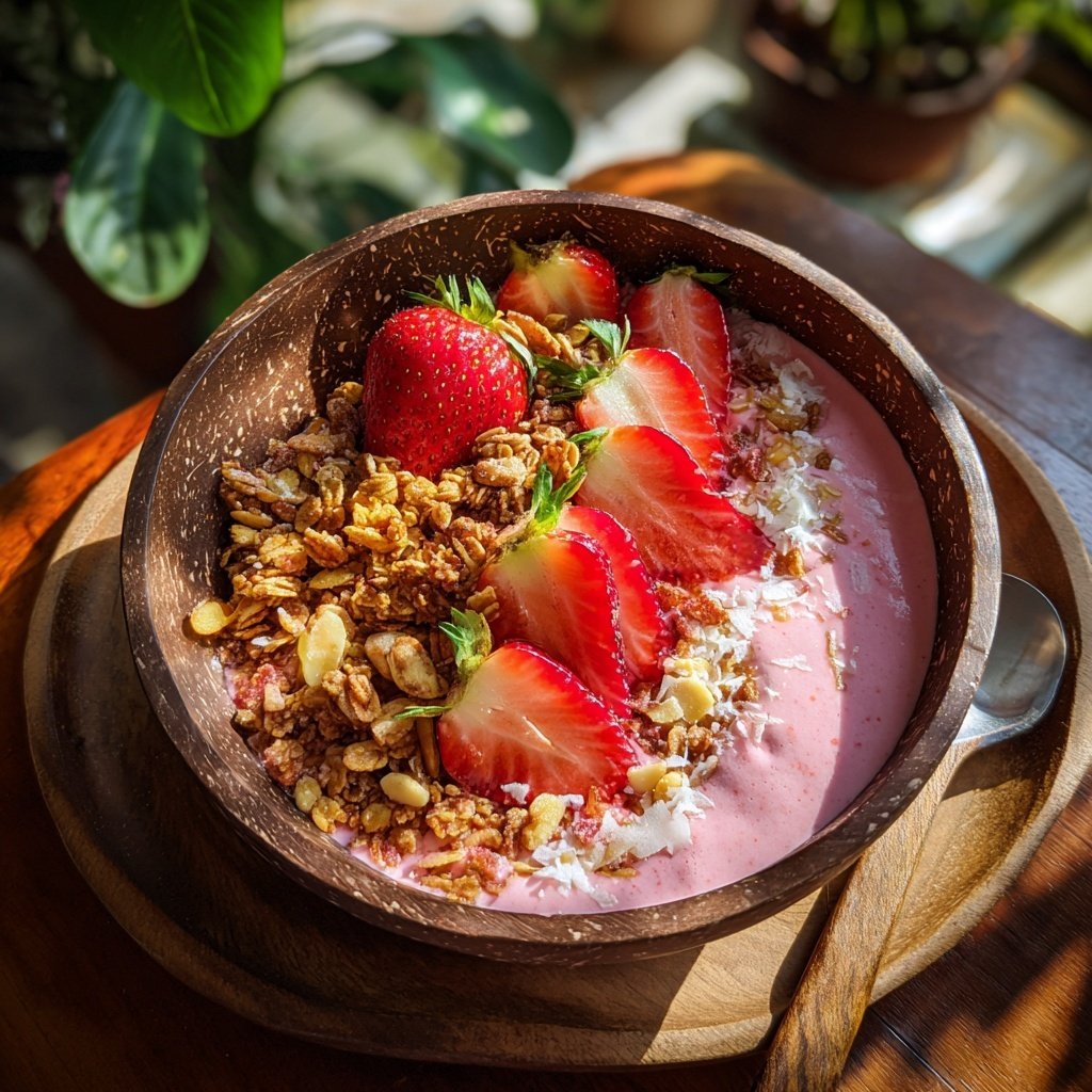Erdbeer Cheesecake Smoothie Bowl