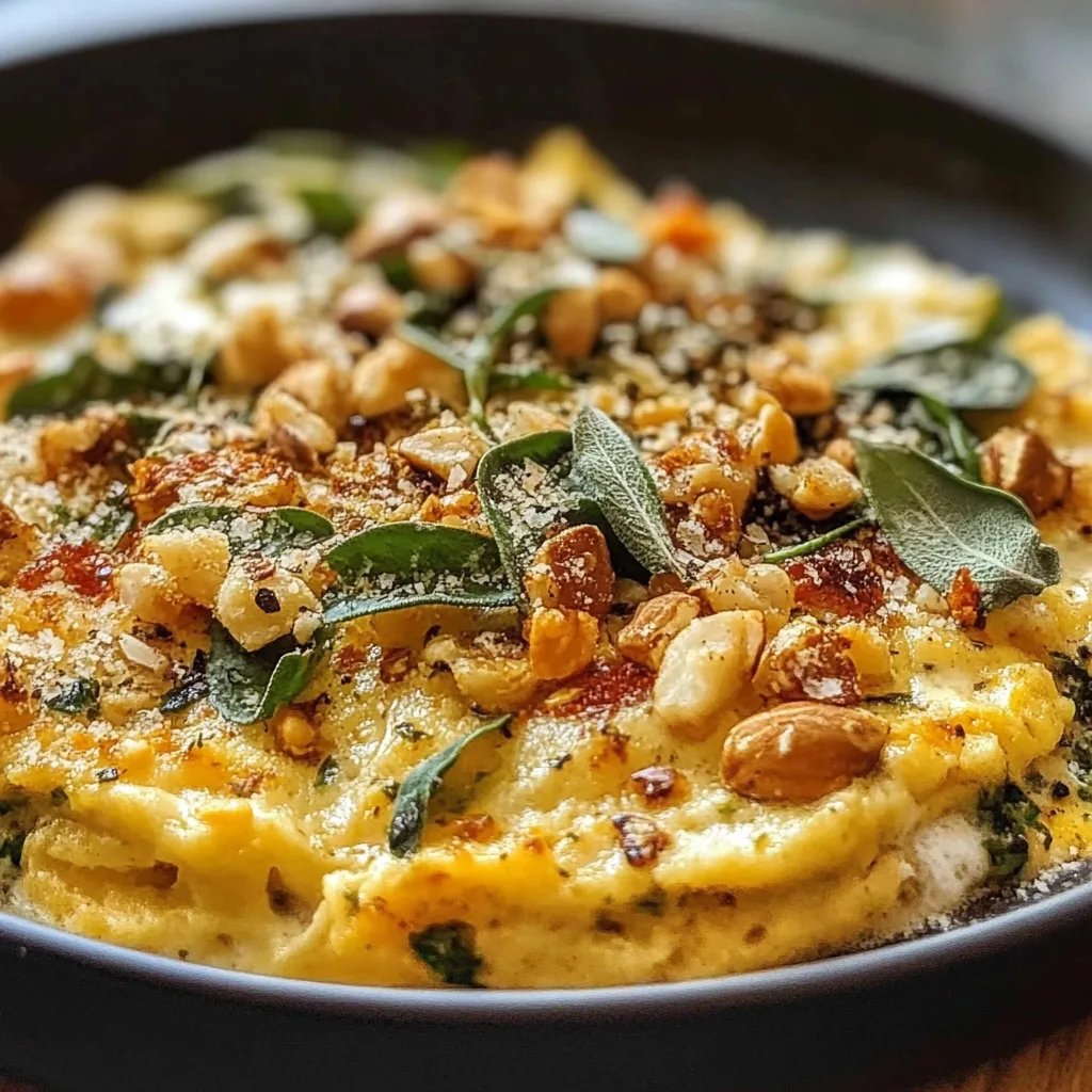 Kürbis-Spätzle mit Walnüsse Salbei