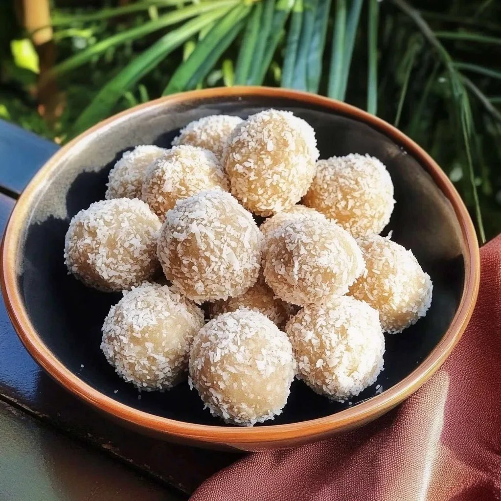 Süße Schneebällchen mit Kokos