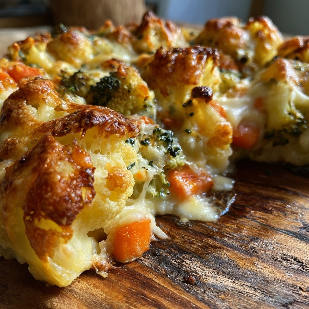 Überbackener Gemüseauflauf mit Wintergemüse und Käsekruste​