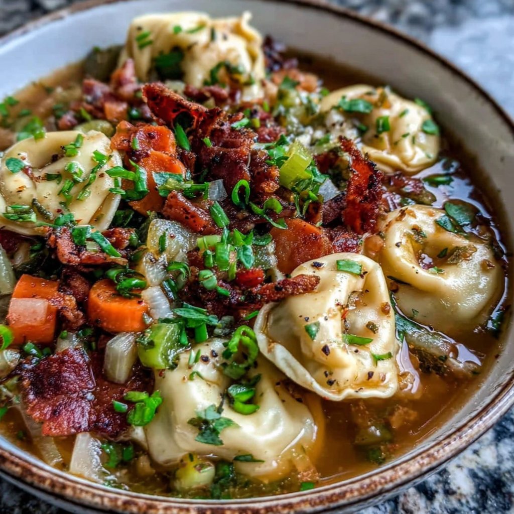 Gewürzte Puten-Tortellini-Suppe