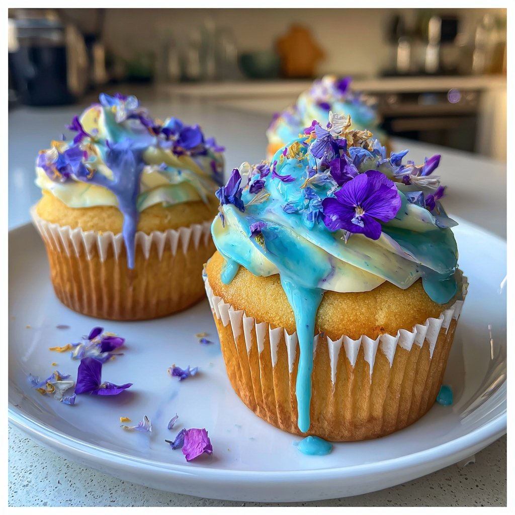 Butterfly Pea Tea Cupcakes