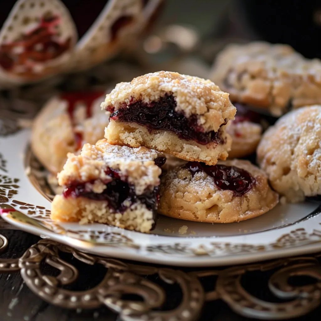Leckere Streuselplätzchen mit Marmeladenfüllung