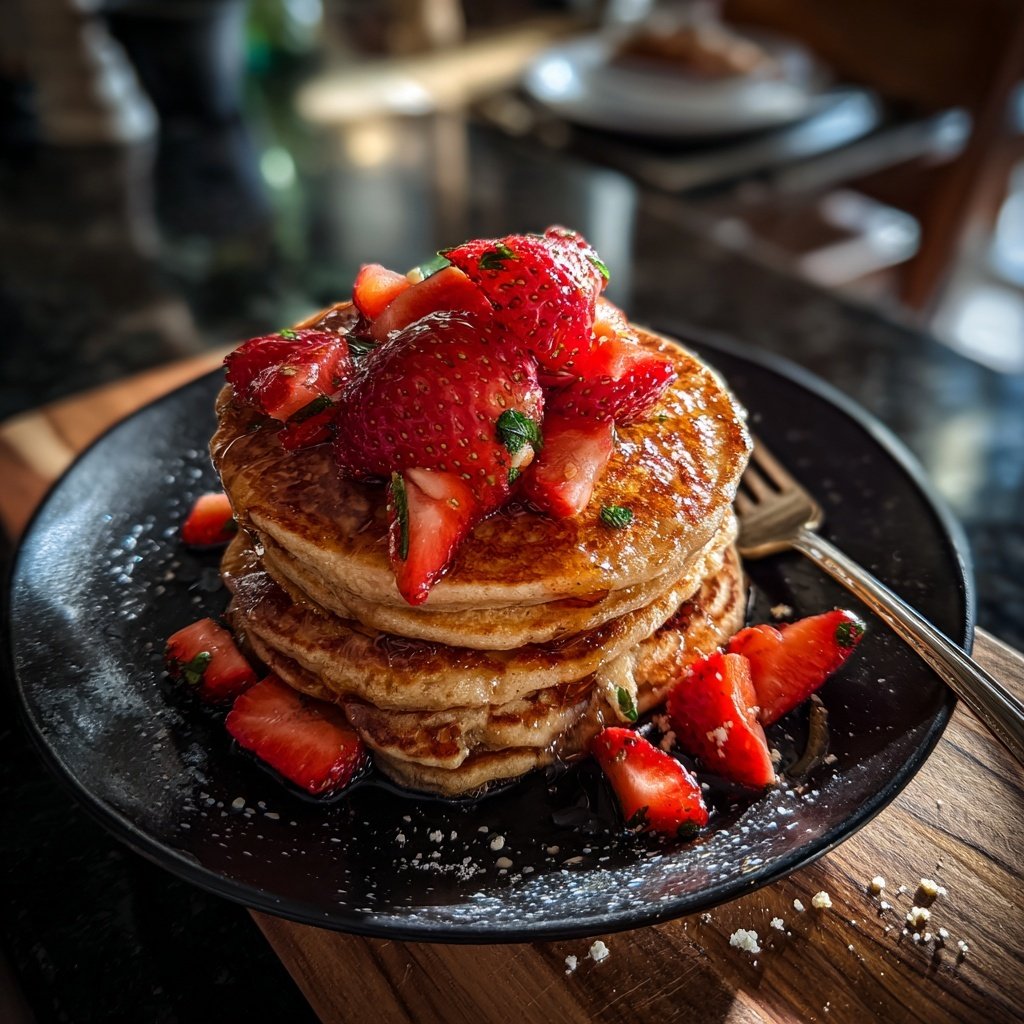 Vollkorn-Erdbeerpancakes