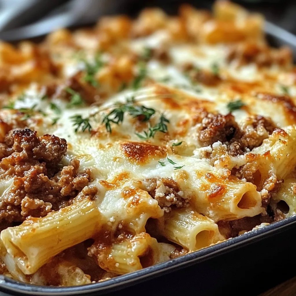 Griechischer Nudel-Auflauf mit Feta und Hackfleisch