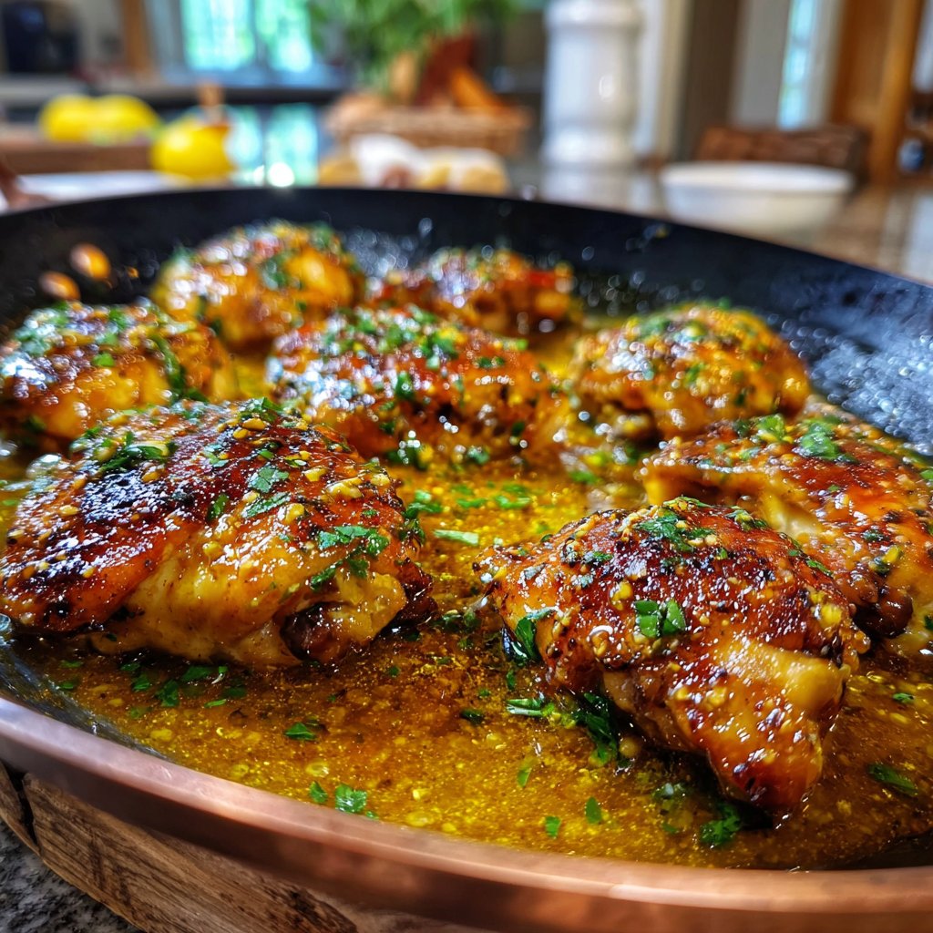 Honig Senf Hähnchen Pfanne