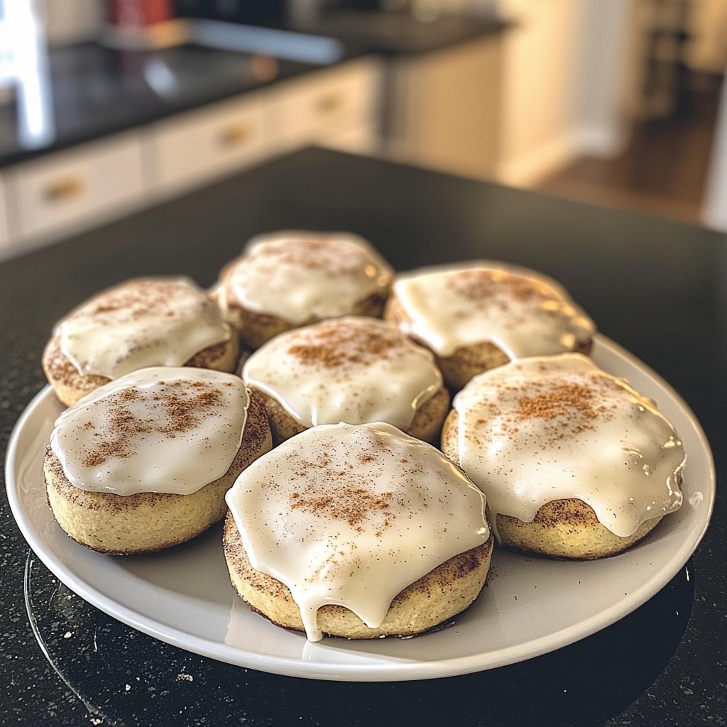 Festliche Zimt-Gewürzplätzchen mit weißer Glasur