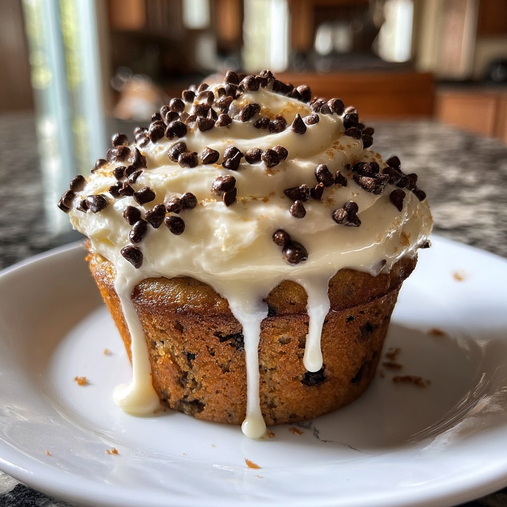 Schokoladenstückchen-Vanille-Cupcake