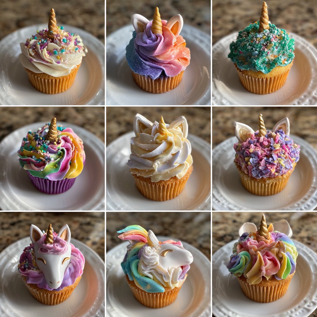 Charmante Einhorn-Cupcake-Designs