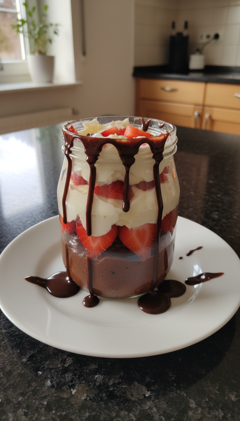 Schoko Traum Erdbeer Becher​