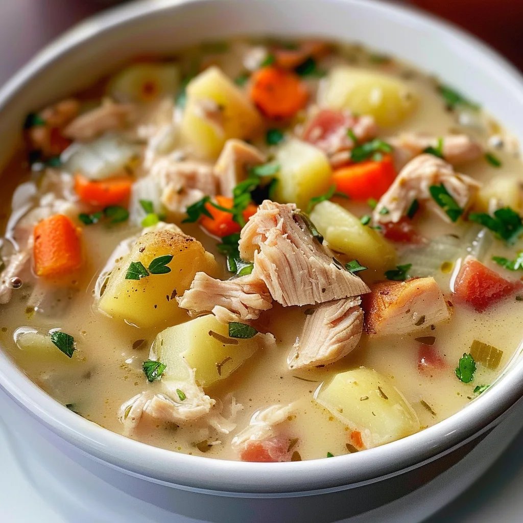 Herzhafte Hühner-Kartoffelsuppe